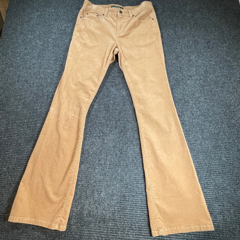 Lauren Ralph Lauren Tan Corduroy Classic‎ Bootcut Pants Womens 2 Stretch Brown
